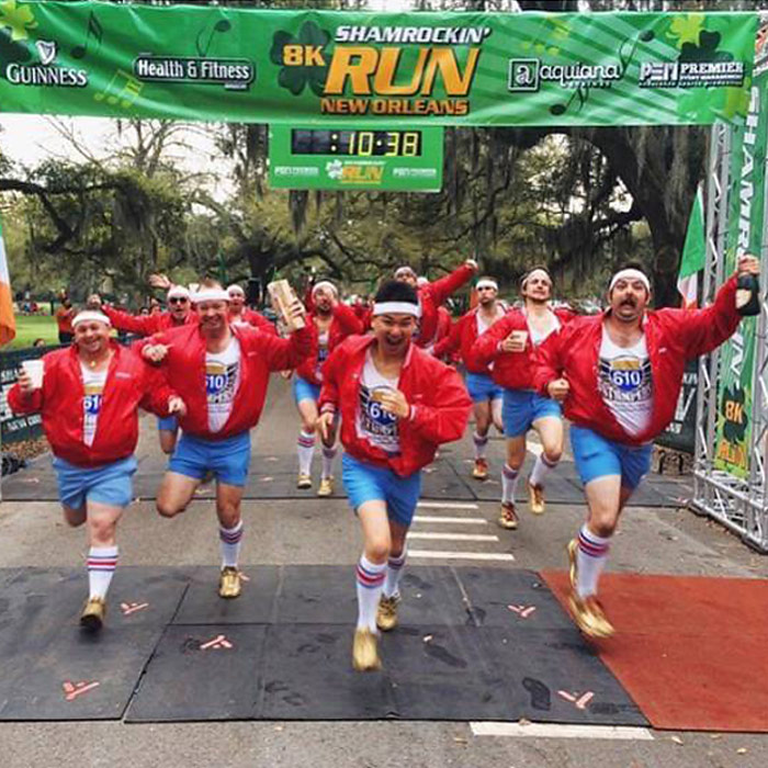 Shamrockin Run 8K New Orleans runners at the finish line