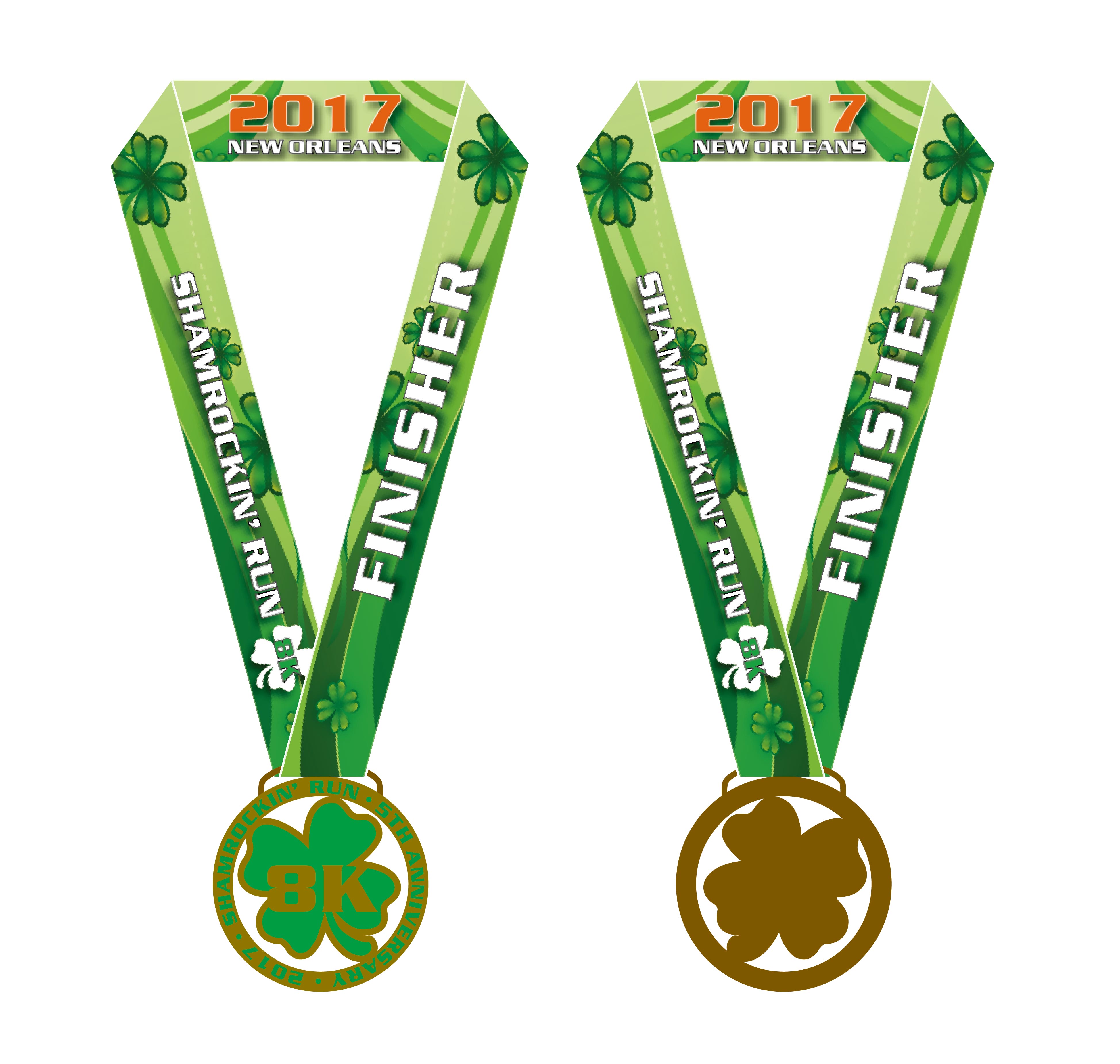 Shamrockin Run 8K 5th anniversary Medal with ribbon 26 Shamrockin